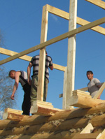 Виды мансард над срубом бани